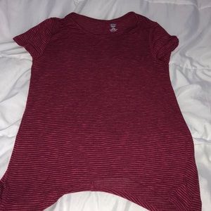 Burgundy striped blouse